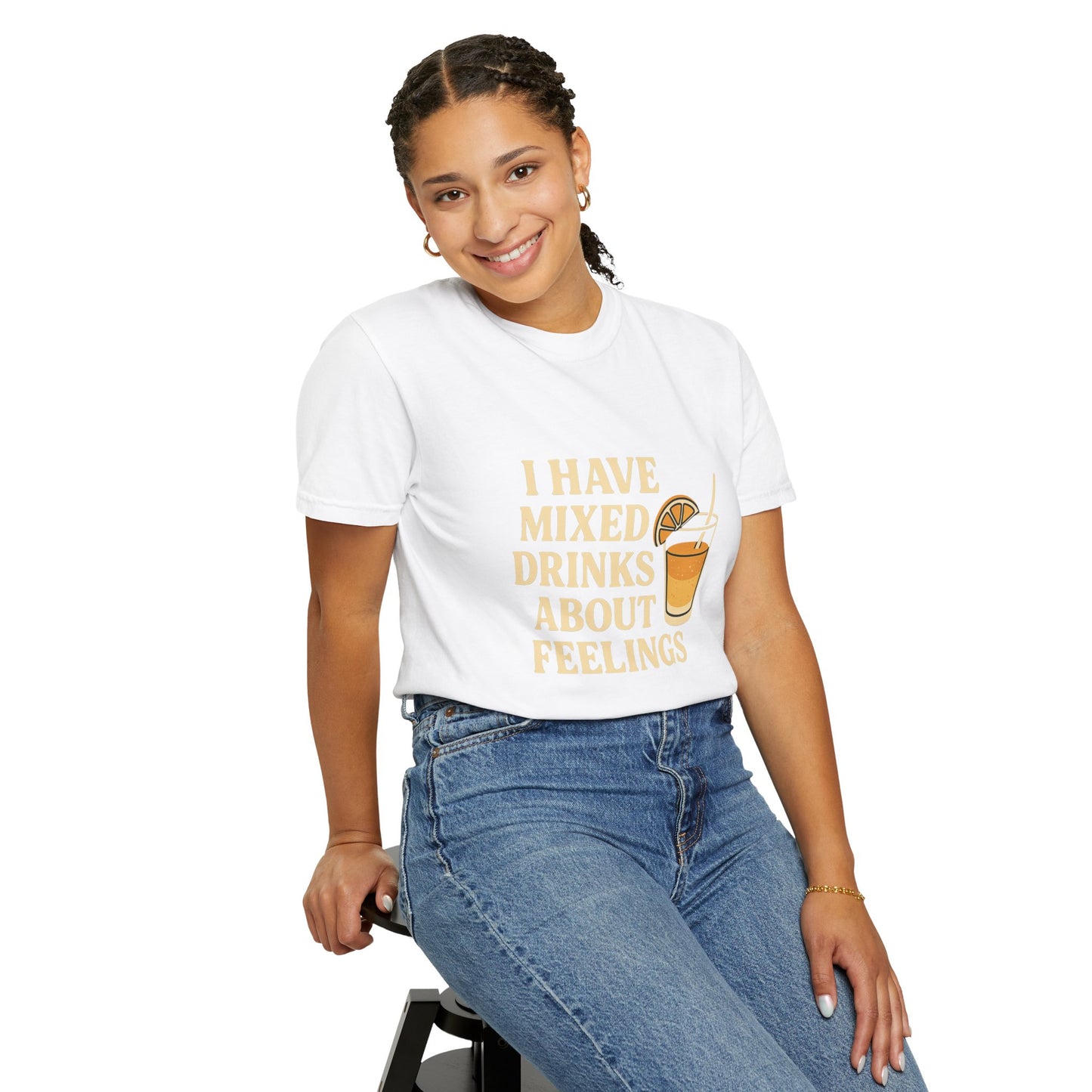 Unisex Garment-Dyed T-shirt with ‘I Have Mixed Drinks About Feelings’ Design, Casual Wear, Gift for Friends, Summer Fashion, Relaxed [...]