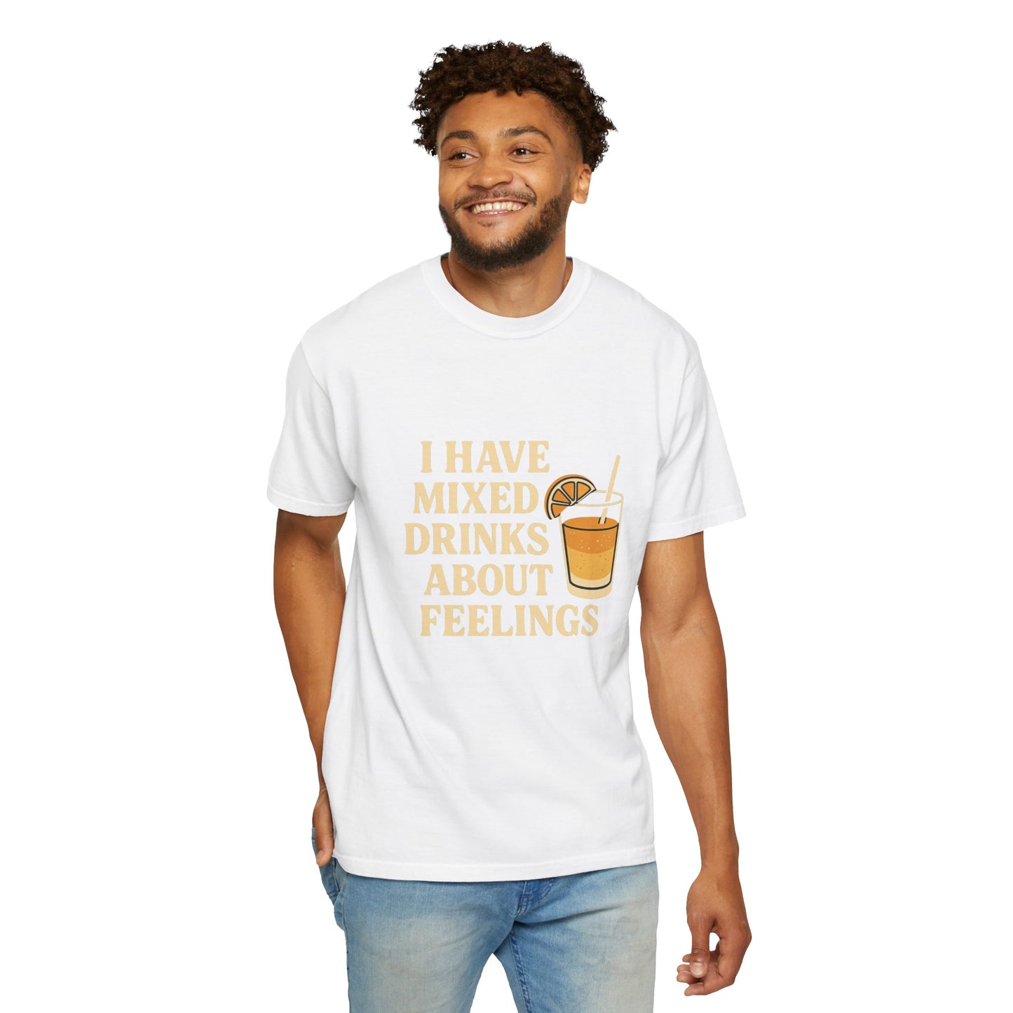 Unisex Garment-Dyed T-shirt with ‘I Have Mixed Drinks About Feelings’ Design, Casual Wear, Gift for Friends, Summer Fashion, Relaxed [...]