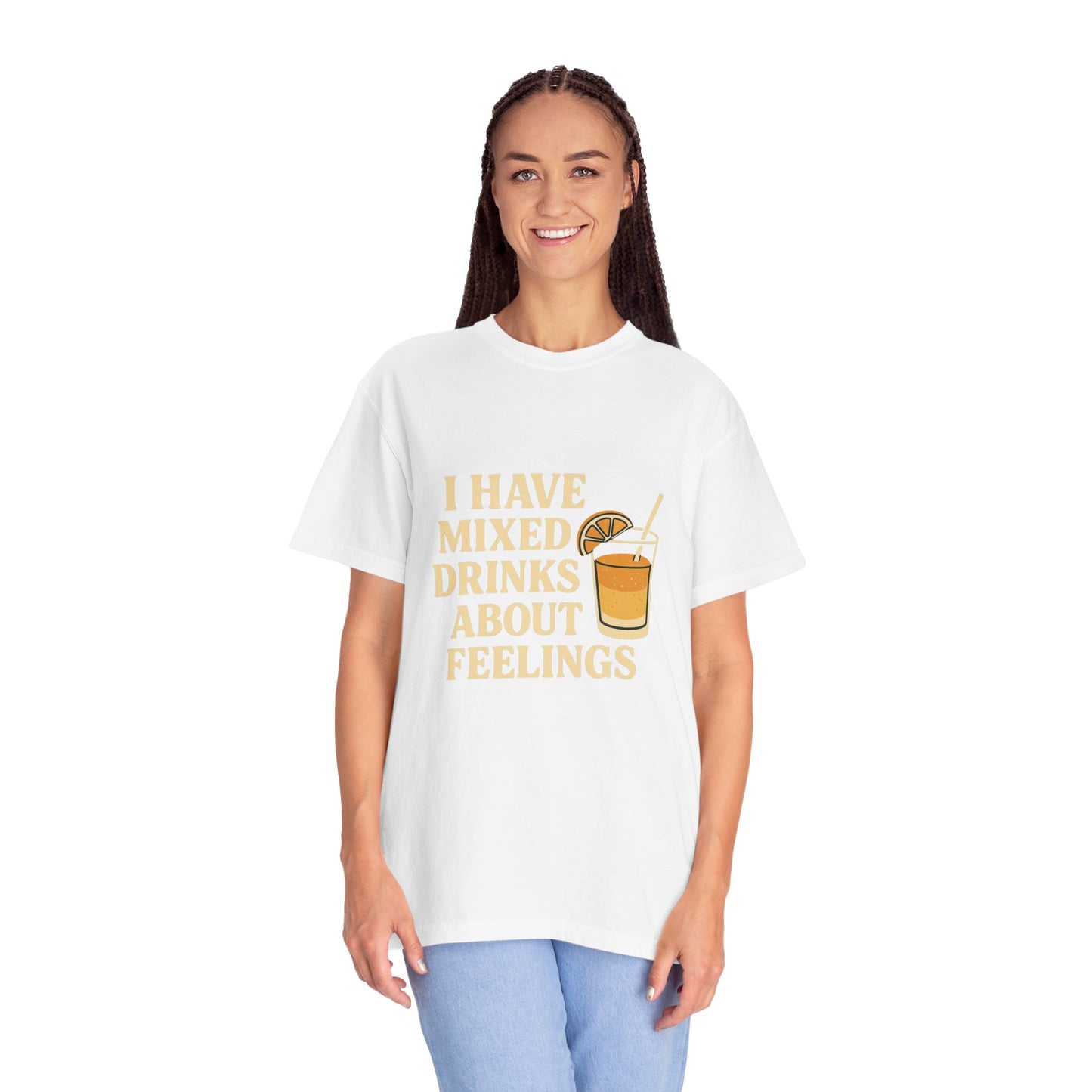 Unisex Garment-Dyed T-shirt with ‘I Have Mixed Drinks About Feelings’ Design, Casual Wear, Gift for Friends, Summer Fashion, Relaxed [...]