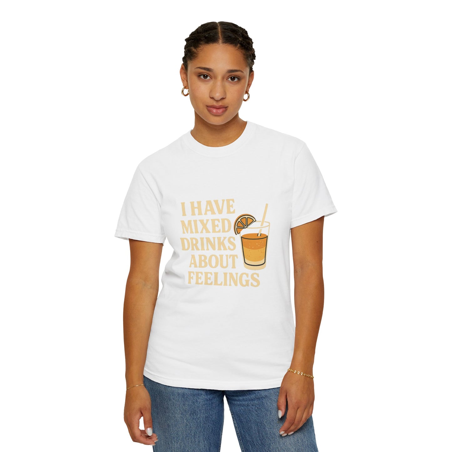 Unisex Garment-Dyed T-shirt with ‘I Have Mixed Drinks About Feelings’ Design, Casual Wear, Gift for Friends, Summer Fashion, Relaxed [...]