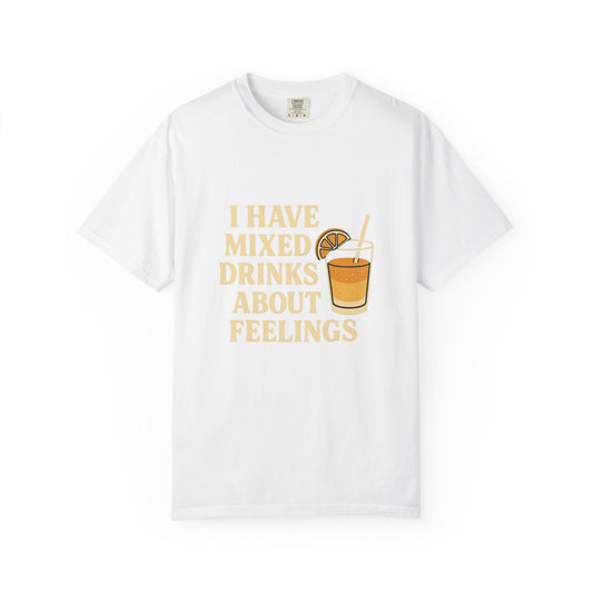 Unisex Garment-Dyed T-shirt with ‘I Have Mixed Drinks About Feelings’ Design, Casual Wear, Gift for Friends, Summer Fashion, Relaxed [...]